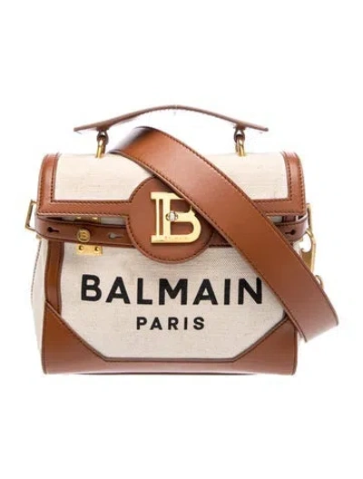 Pre-owned Balmain Canvas Shoulder Bag In Neutral