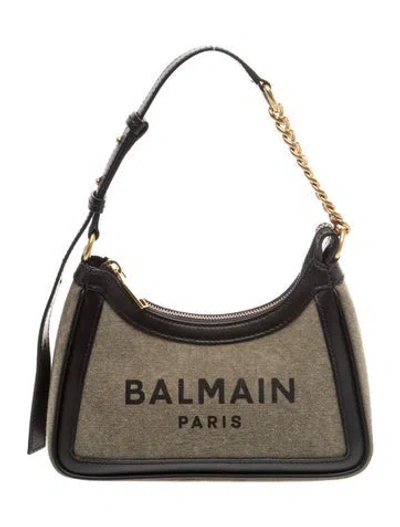 Pre-owned Balmain Canvas Shoulder Bag In Neutral