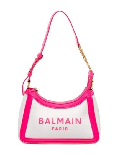 Pre-owned Balmain Canvas Shoulder Bag In Pink