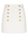 Balmain Women Canvas Skirt In White