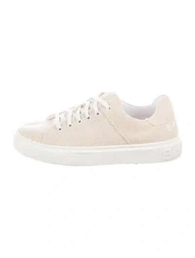 Pre-owned Balmain Canvas Sneakers In Neutrals