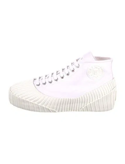 Pre-owned Balmain Canvas Sneakers In White