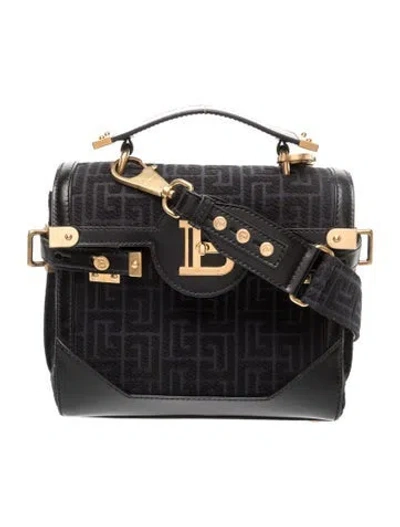 Pre-owned Balmain Canvas Top Handle Bag In Blue