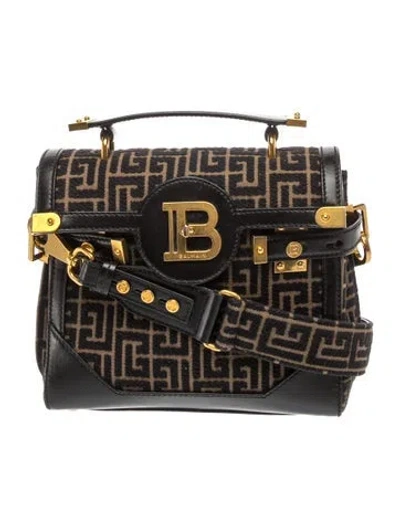 Pre-owned Balmain Canvas Top Handle Bag In Brown