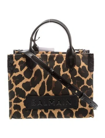 Pre-owned Balmain Canvas Top Handle Bag W/ Tags In Brown