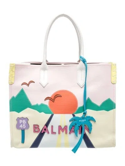 Pre-owned Balmain Canvas Tote In Multi