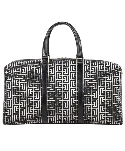 Balmain Canvas Travel Bag In Black