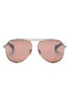 Balmain Captaine Oval-frame Gradient Sunglasses In Braun