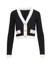 Balmain Contrast-border Ribbed Knit Cardigan