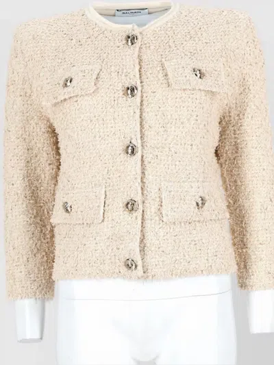 Balmain Cardigan In Brown
