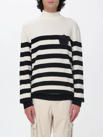 BALMAIN SWEATER BALMAIN MEN COLOR WHITE,H38744001