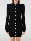 Balmain Knit Cardigan With Structured Shoulders In Black