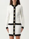 Balmain Two-tone Cardigan Sweaters And Cardigans White/black In Gray