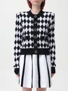 Balmain Diamond-intarsia Virgin Wool Cardigan In Multi