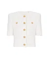 Balmain Cardigan Tweed Plumetis Sweaters And Cardigans White In Neutral
