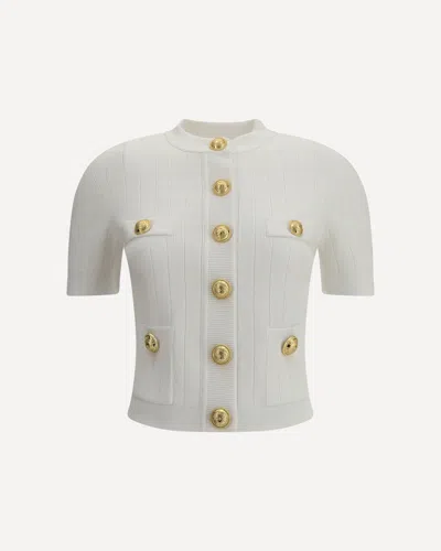 BALMAIN CARDIGAN WHIT BOTTON