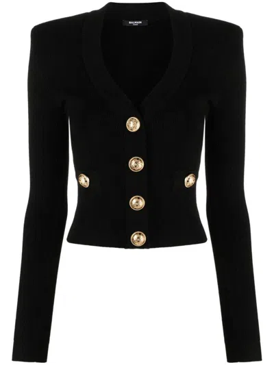 Balmain Cardigan With Buttons Clothing In Black