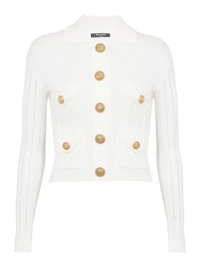 BALMAIN CÁRDIGAN - BLANCO