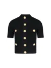 Balmain Buttoned Knitted Cardigan In Black  