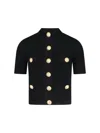 Balmain Buttoned Knitted Cardigan In Black