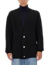 BALMAIN BALMAIN CARDIGAN WITH LOGO INLAY