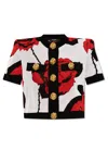 BALMAIN BALMAIN CARDIGAN WITH ROSE MOTIF