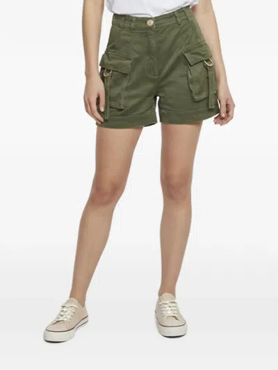 Pre-owned Balmain Cargo Denim Shorts In Green
