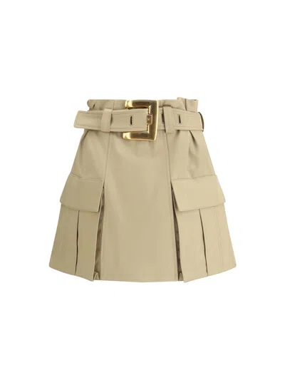 Balmain Cargo Miniskirt In Neutral