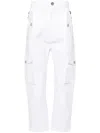Balmain Cargo Trousers With Belt Loops And Metal Hardware In White
