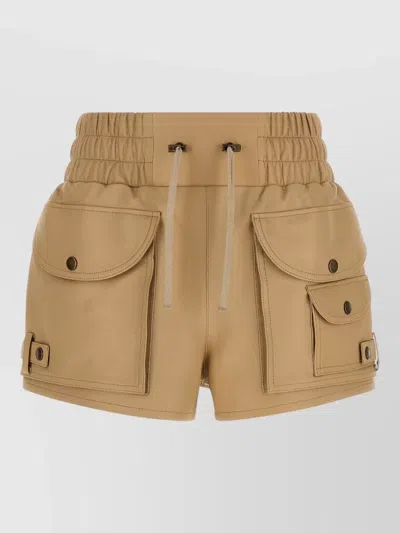 Balmain Cargo Shorts Button Detail Front Flap Pockets In Brown