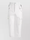 Balmain Cargo Trousers With Belt Loops And Metal Hardware In White