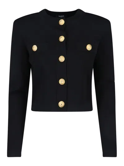 Balmain Caridgan Crop In Black