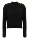 Balmain Eco-cashmere Button Sweater Sweaters And Cardigans Black In Black