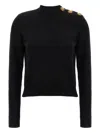 Balmain Eco-cashmere Button Sweater Sweaters And Cardigans Black In Black