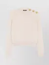 Balmain Eco-cashmere Button Sweater Sweaters And Cardigans Beige In Neutral