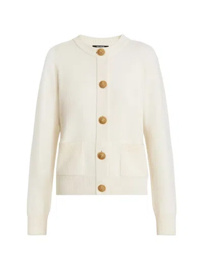 Balmain Eco-cashmere Cardigan In White