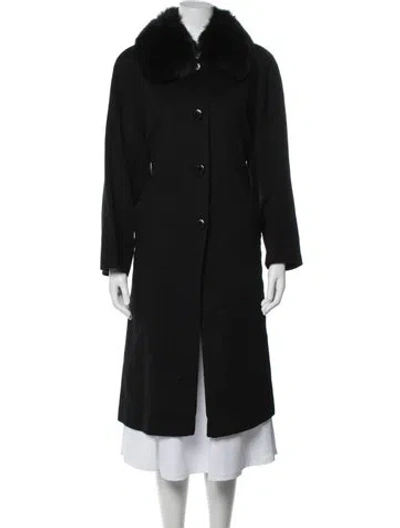 Pre-owned Balmain Cashmere Coat In Black