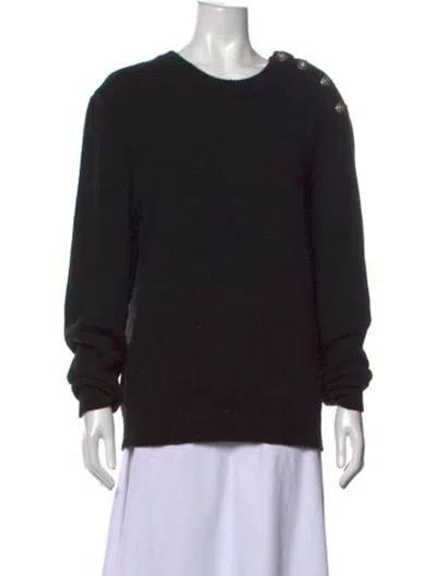 Pre-owned Balmain Cashmere Crew Neck Sweater In Black