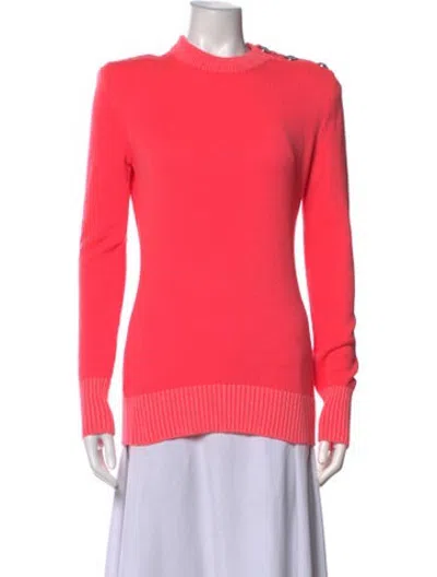 Pre-owned Balmain Cashmere Crew Neck Sweater In Pink