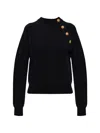Balmain Button-embellished Raglan-sleeve Sweater In Black
