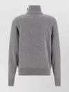 Balmain Cashmere Knit Sweater Featuring Gold Buttons In Gray