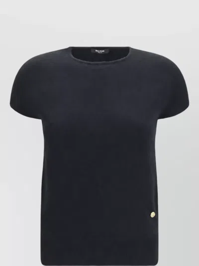 Balmain Cashmere Merino Wool Sleeveless Sweater In Black