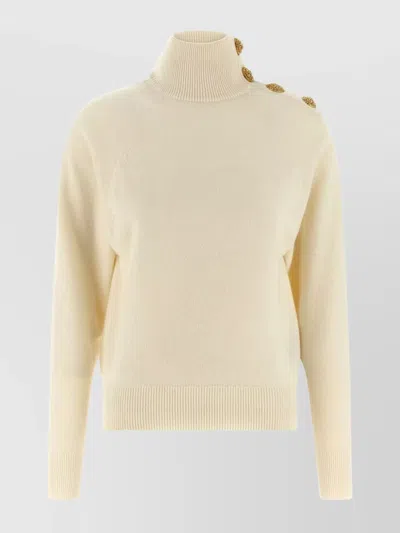 BALMAIN CASHMERE SWEATER FEATURING GOLD BUTTONS