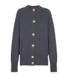 Balmain Buttoned Eco-cashmere Cardigan In Gray