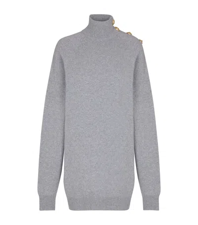BALMAIN CASHMERE-VIRGIN WOOL MINI SWEATER DRESS