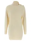 Balmain Cashmere Wool Dress In Gold