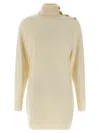 Balmain Cashmere Wool Dress In Neutral