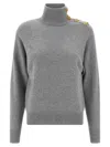 Balmain Cashmere Wool Sweater Sweaters And Cardigans Gray In Gray