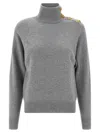 Balmain Cashmere Wool Sweater Sweaters And Cardigans Gray