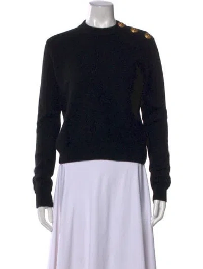 Pre-owned Balmain Cashwool Crew Neck Sweater In Black